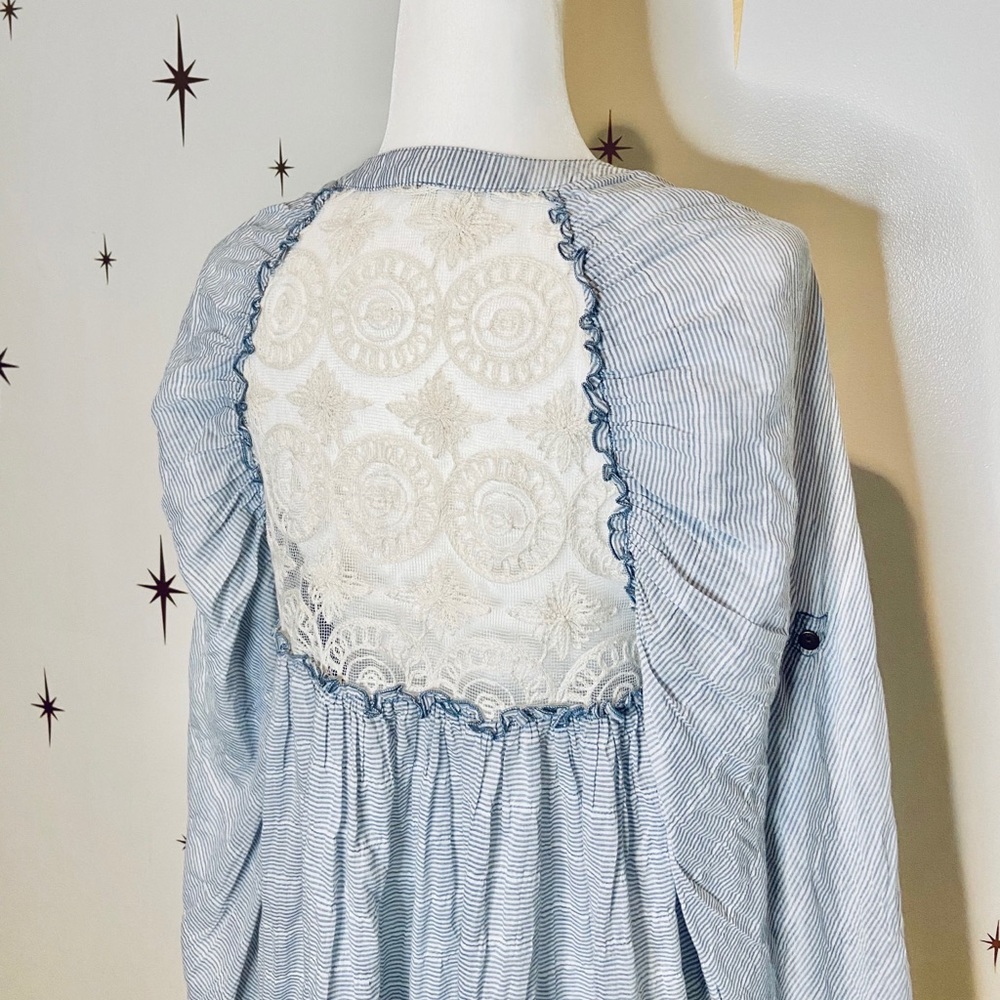 Free People Thin Striped Babydoll Blouse